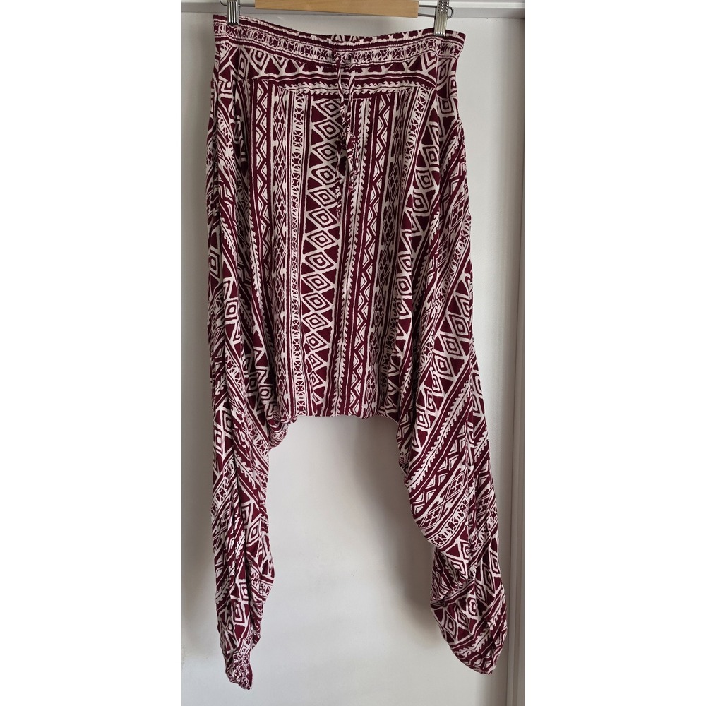 Buddha Pants Women S Red White Geometric Cotton Harem Pants The Savannah Pants